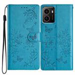 For HMD Pulse+ Butterflies and Flowers Leather Phone Case(Blue)