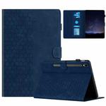 For Samsung Galaxy Tab S9 / S9 FE Honeycomb Embossed Leather Smart Tablet Case(Blue)