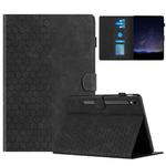 For Samsung Galaxy Tab S9 / S9 FE Honeycomb Embossed Leather Smart Tablet Case(Black)