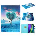 For iPad Pro 11 2024 Colored Drawing Pattern Flip Leather Smart Tablet Case(Tree)