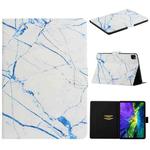 For iPad Pro 11 2024 Colored Drawing Pattern Flip Leather Smart Tablet Case(White Marble)