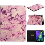 For iPad Pro 11 2024 Colored Drawing Pattern Flip Leather Smart Tablet Case(Pink Marble)