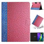 For iPad Pro 11 2024 Stitching Solid Color Flip Leather Smart Tablet Case(Rose Red)