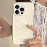 For iPhone 16 Pro Max Frosted Wave Texture MagSafe Magnetic TPU Phone Case(White)