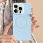 For iPhone 16 Pro Max Frosted Wave Texture MagSafe Magnetic TPU Phone Case(Blue)