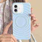 For iPhone 16 Plus Frosted Wave Texture MagSafe Magnetic TPU Phone Case(Blue)