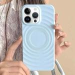 For iPhone 14 Pro Frosted Wave Texture MagSafe Magnetic TPU Phone Case(Blue)