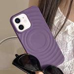 For iPhone 12 Frosted Wave Texture MagSafe Magnetic TPU Phone Case(Purple)