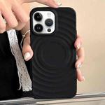 For iPhone 12 Pro Frosted Wave Texture MagSafe Magnetic TPU Phone Case(Black)