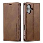 For iPhone 16 Plus LC.IMEEKE RFID Anti-theft Leather Phone Case(Brown)