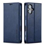 For iPhone 16 LC.IMEEKE RFID Anti-theft Leather Phone Case(Blue)