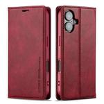 For iPhone 16 LC.IMEEKE RFID Anti-theft Leather Phone Case(Red)