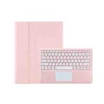 For Xiaomi Redmi Pad Pro 12.1 A0N11-A Detachable Bluetooth Keyboard TPU Lambskin Leather Tablet Case with Touchpad(Pink White)