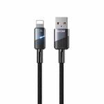 WK WDC-36i Intelligent Power-off 1m 2.4A USB to 8 Pin Fast Charging Data Cable(Black)