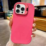 For iPhone 16 Pro Lens Holder Skin Feel TPU Phone Case(Rose Red)