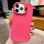 For iPhone 11 Pro Max Lens Holder Skin Feel TPU Phone Case(Rose Red)