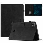 For iPad Pro 11 2024 Butterflies Embossed Leather Smart Tablet Case(Black)