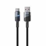 WK WDC-36a Intelligent Power-off 1m 6A USB to Type-C Fast Charging Data Cable(Black)