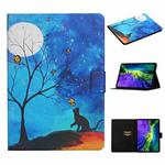 For iPad Pro 11 2024  Colored Drawing Pattern Flip Leather Smart Tablet Case(Moonlight Cat)