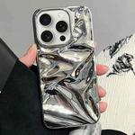 For iPhone 15 Pro Max Water Ripple Electroplating Paint TPU Phone Case(Bright Silver)