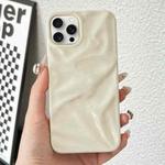 For iPhone 15 Pro Max Water Ripple Electroplating Paint TPU Phone Case(Milky White)