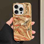 For iPhone 15 Pro Water Ripple Electroplating Paint TPU Phone Case(Bright Gold)