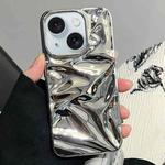 For iPhone 15 Water Ripple Electroplating Paint TPU Phone Case(Bright Silver)