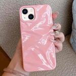 For iPhone 14 Plus Water Ripple Electroplating Paint TPU Phone Case(Pink)