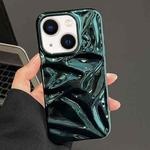 For iPhone 14 Water Ripple Electroplating Paint TPU Phone Case(Bright Green)