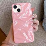 For iPhone 14 Water Ripple Electroplating Paint TPU Phone Case(Pink)