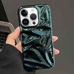 For iPhone 14 Pro Water Ripple Electroplating Paint TPU Phone Case(Bright Green)