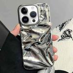 For iPhone 14 Pro Water Ripple Electroplating Paint TPU Phone Case(Bright Silver)