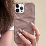 For iPhone 13 Pro Max Water Ripple Electroplating Paint TPU Phone Case(Pink Brown)