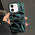 For iPhone 12 Water Ripple Electroplating Paint TPU Phone Case(Bright Green)