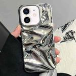 For iPhone 12 Water Ripple Electroplating Paint TPU Phone Case(Bright Silver)