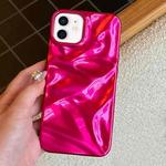 For iPhone 12 Water Ripple Electroplating Paint TPU Phone Case(Rose Red)