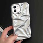 For iPhone 12 Water Ripple Electroplating Paint TPU Phone Case(Silver)