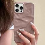 For iPhone 16 Pro Max Water Ripple Electroplating Paint TPU Phone Case(Pink Brown)