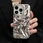 For iPhone 16 Plus Water Ripple Electroplating Paint TPU Phone Case(Bright Silver)