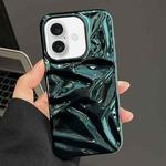 For iPhone 16 Water Ripple Electroplating Paint TPU Phone Case(Bright Green)