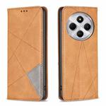 For Redmi 14C 4G Rhombus Texture Magnetic Leather Phone Case(Yellow)