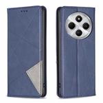 For Redmi 14C 4G Rhombus Texture Magnetic Leather Phone Case(Blue)