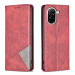 For Redmi A5 4G 171.7mm Rhombus Texture Magnetic Leather Phone Case(Red)