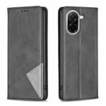 For Redmi A5 4G 171.7mm Rhombus Texture Magnetic Leather Phone Case(Black)