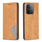 For Redmi 15C 4G 173.1mm / 15C 5G 173.1mm Rhombus Texture Magnetic Leather Phone Case(Yellow)