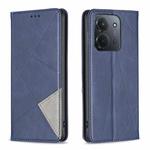 For Redmi 15C 4G 173.1mm / 15C 5G 173.1mm Rhombus Texture Magnetic Leather Phone Case(Blue)