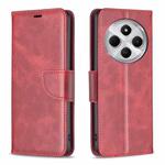 For Redmi 14C 4G Lambskin Texture Pure Color Flip Leather Phone Case(Red)