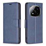 For Redmi Note 14 Pro 5G / Note 14 Pro+ 5G Lambskin Texture Pure Color Flip Leather Phone Case(Blue)