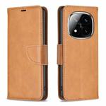 For Redmi Note 14 Pro 5G / Note 14 Pro+ 5G Lambskin Texture Pure Color Flip Leather Phone Case(Yellow)