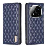 For Redmi Note 14 Pro / Note 14 Pro+ Diamond Lattice Magnetic Leather Flip Phone Case(Blue)